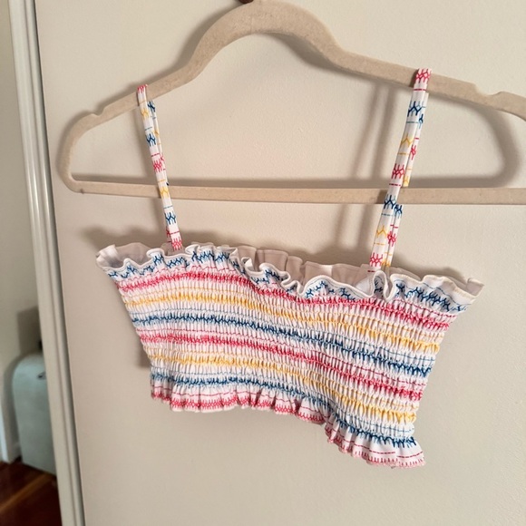 SOLID & STRIPED smocked colorful bikini top - Picture 4 of 4